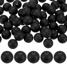 50-Pack Silicone Beads 19mm for DIY Crafts/Bracelet Black 