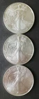 Lot of Three 2025 $1 American Silver Eagle Dollars