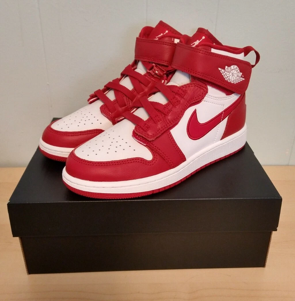 4Y Nike Air Jordan 1 Hi Flyease boys girls youth red | eBay