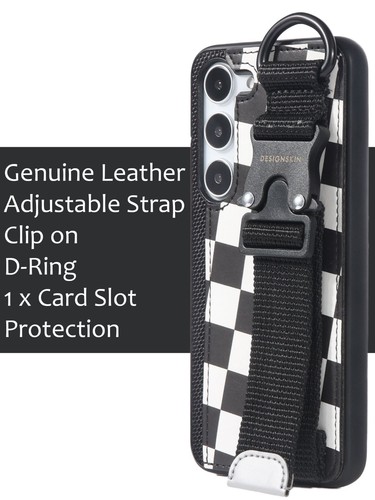 For Samsung GalaxyS23 Strap On Checkerboard pattern Case Cover - Picture 5 of 7