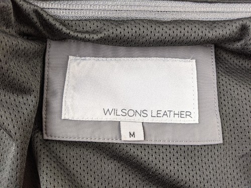 Wilsons Leather Jacket Men M Gray Removable Hood Lined Outerwear Outdoor Classic - Picture 6 of 13