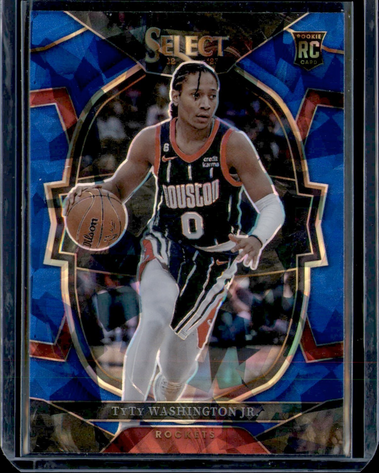 2022 Panini Select Concourse Blue Cracked Ice Prizm TyTy Washington Jr Rookie RC
