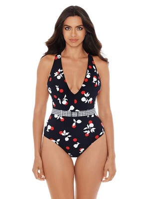 Skinny Dippers Women's Swimwear Fruiti Tutti Thrill Plunging Neckline Soft Cup