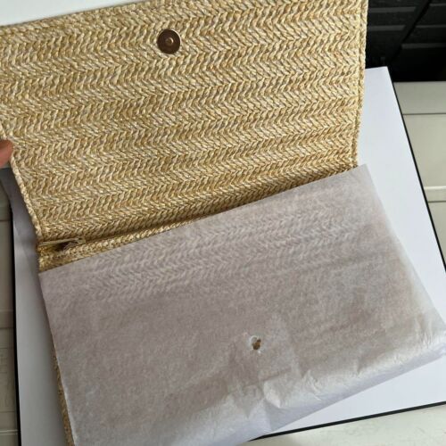 Christian Dior Pochette Pochette Set di 2, Pelle Nera e Rattan Estivo Beige - Foto 14 di 20