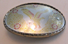 VTG Metal Soaring Eagle Metal Belt Buckle "W" USA Gold Tone