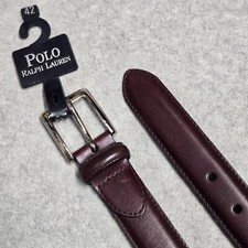 Polo Ralph Lauren . Men's Dress Leather Belt . 42. Burgundy . Brown . Vintage
