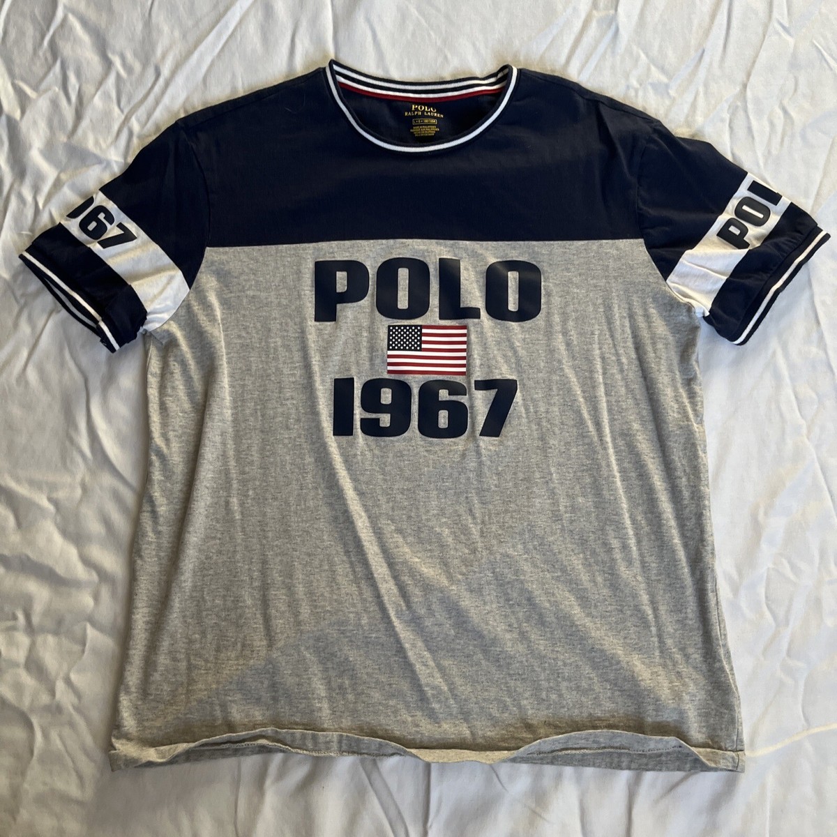 POLO RALPH LAUREN Tシャツ Polo Ralph Lauren 1967 Red White Blue USA Flag ColorBlock