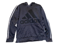 Boys Adidas Pullover Hoodie Dark Gray w/ Pocket Sz XL 18-20 Excellent