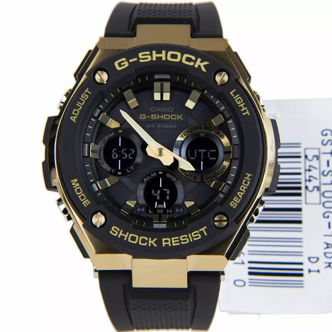 GST S100G 1A Gold Black Men G shock Watch Resin Band Tough Solar
