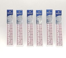 Lot of 6 Westcott B-55 10ths / Metric Beveled Ruler 6  / 15CM Long