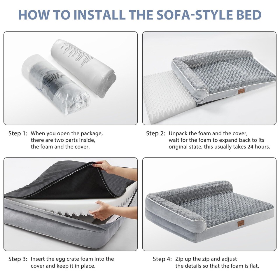 BFPETHOME Orthopedic Dog Beds for Large DogsWaterproof Sofa Dog Bed