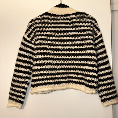 Zara Kids Chunky Black White Striped Button Cardigan Size 9-10 Years - Picture 4 of 9