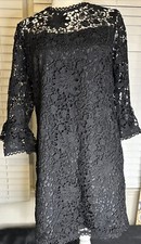 Jade Sheath Dress Black Floral Melody Lace Sz M Bust 38 Length 36 In Waist 34