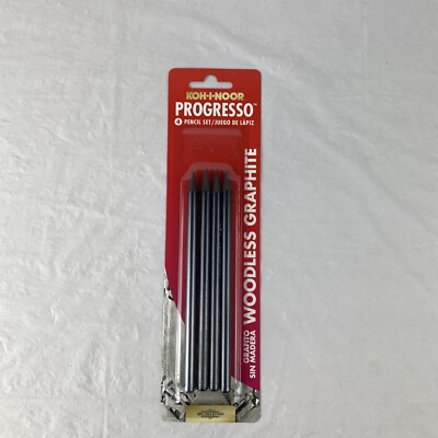Koh-I-Noor Progresso Woodless Graphite 4-Pencil Set, HB, 2B, 4B, 6B Degrees