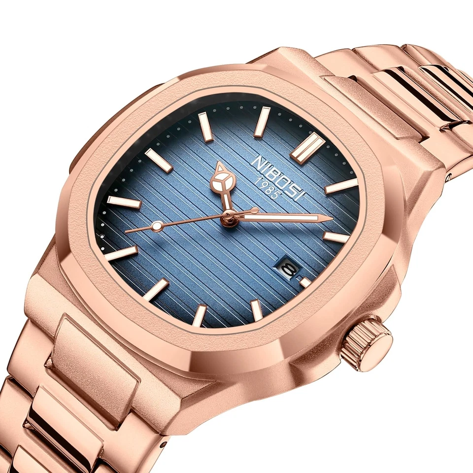 Relógio mecânico automático masculino movimento vidro Hardlex à prova d'água - Imagem 3 de 4