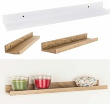 NEW DURA FRAME DISPLAY WALL MOUNTED SHELVE SHELF RACK HOLDER SLIM WHITE/OAK 