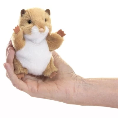 FOLKMANIS Mini Hamster Fingerpuppe 8000 Plüschtier Stofftier Kuscheltier