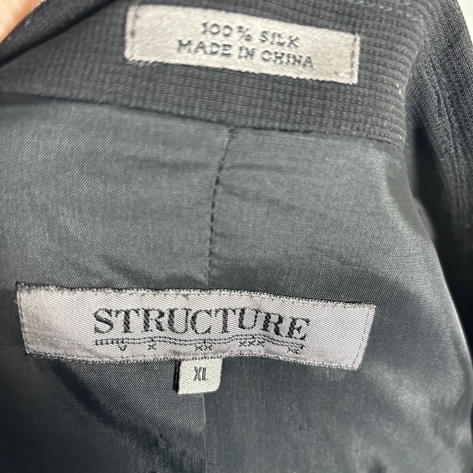 Blazer Chaqueta de Noche Negra Vintage Años 90 100% Seda Talla XL Formal 3 Botones Clásica Foto 3 de 4