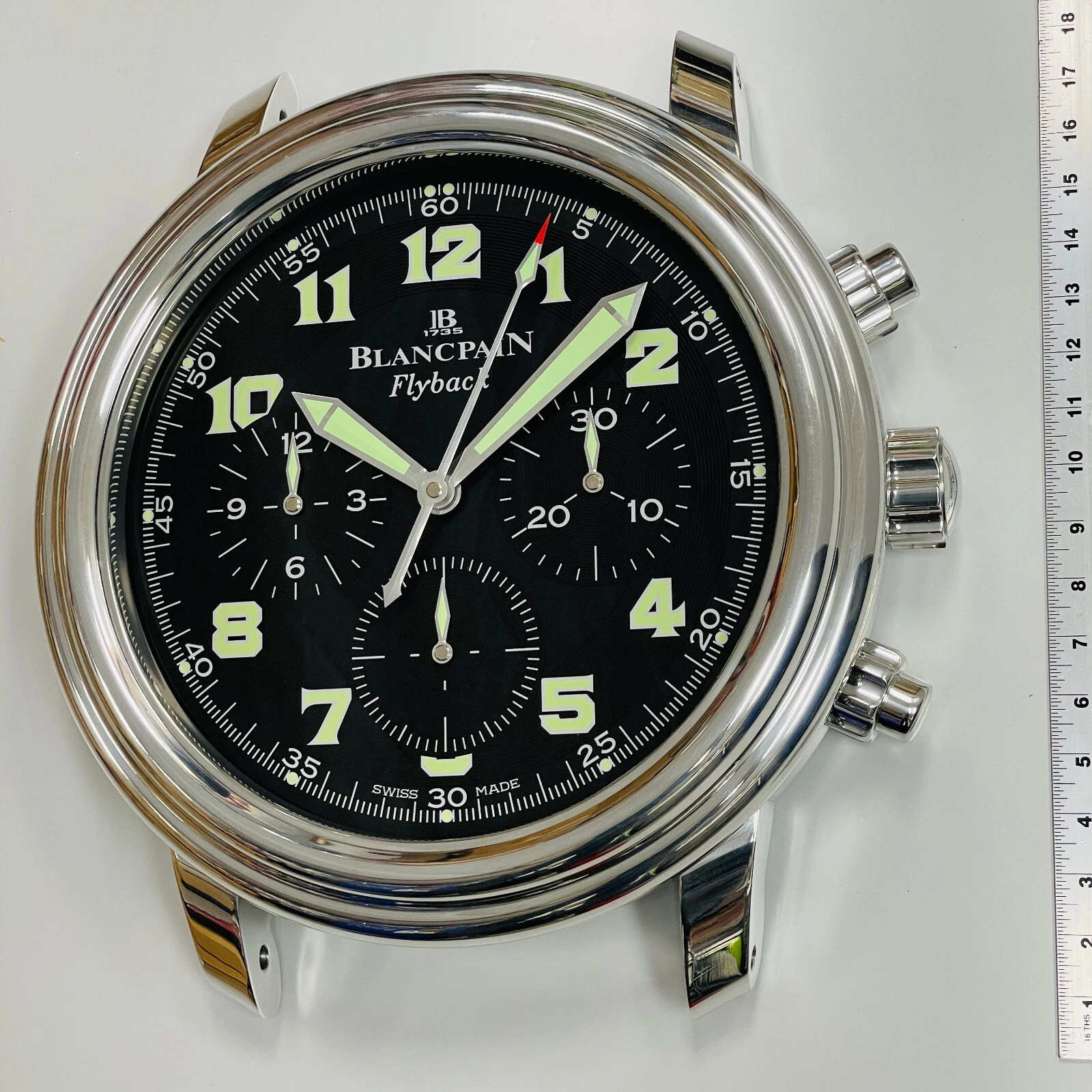 Blancpain — BLANCPAIN JB 1735 FLYBACK SWISS MADE VINTAGE DEALERS SHOWROOM MURALE TIMEPIECE D