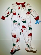 NWT Carter s Fleece Holiday sleeper Christmas Santa PJ NB 12m 18m 24m footie 22