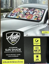 Auto Drive Car Truck Windshield SunShade Floral Accordion Universal Fit