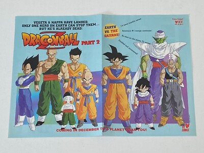 DRAGON BALL Z Part 2 Viz Comics Promo Poster Anime Vegeta Nappa