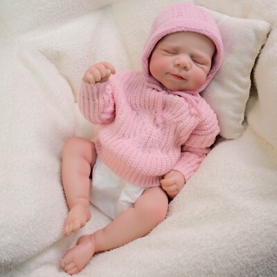 Chubby 18in Reborn Baby Dolls Adorable Lifelike Newborn Girl Full Body Washable