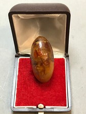 Natural OLD Antique BUTTERSCOTCH Baltic Amber Stone Ring 8,8 gr.