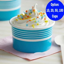 6 oz Ice Cream Paper Cups, Sundae Dessert Bowls, Yogurt Food Cup