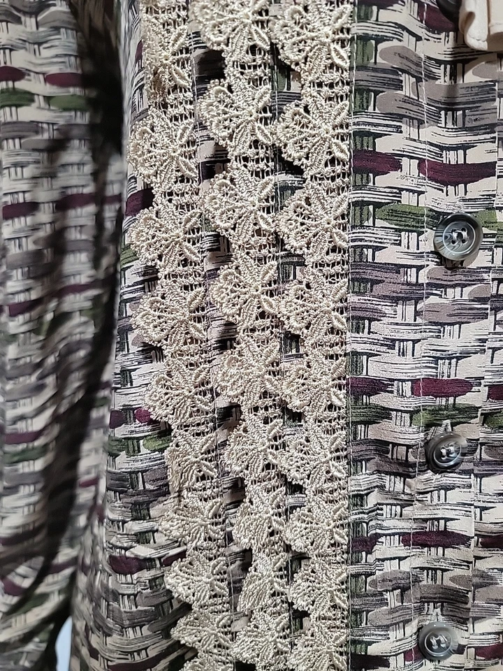 Blusa y falda vintage de 2 piezas OSCAR DE LA RENTA, MISS D 12 ribete de encaje y terciopelo #11 Foto 4 de 4