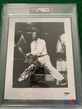 CHUCK BERRY HAND SIGNED 8x10 PHOTO     INCREDIBLE POSE ON STAGE      PSA SLABBED