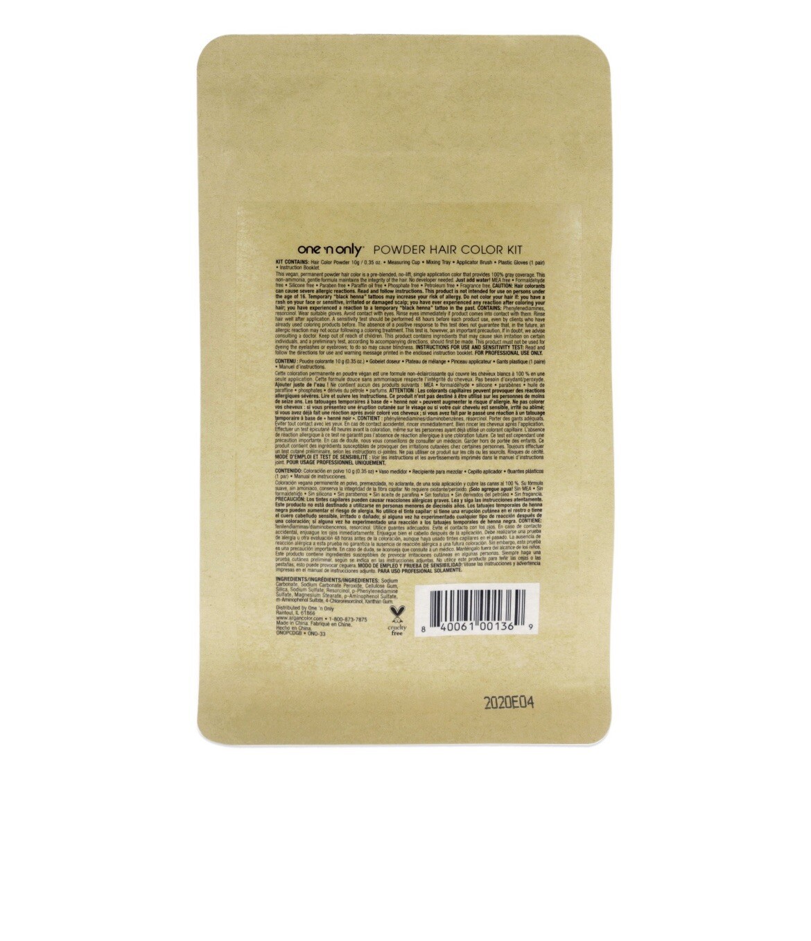 Powder Hair Color Kit - Dark Golden Blonde by One n Only for Unisex - 0.35 oz