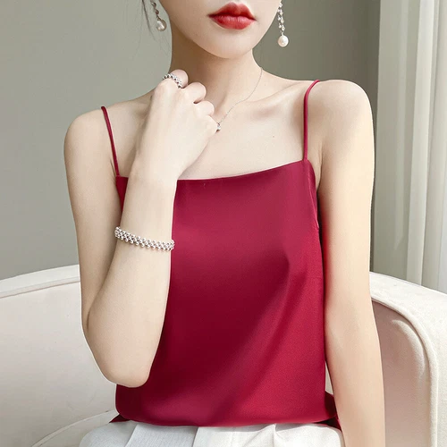 Sexy Women Silk Camisole Satin Spaghetti Strap Vest Tank Top Sleeveless T-Shirt - Picture 7 of 34