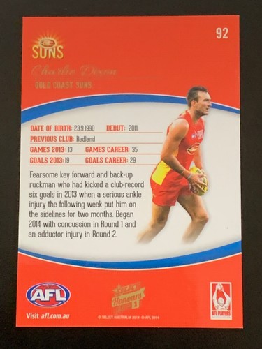 SELECT 2014 AFL HONOURS 1 COMMON CARDS - PICK YOUR CARD - Picture 173 of 311