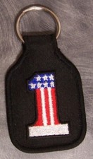Embroidered Cloth Military Key Ring USA Number One 1 NEW