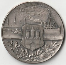 MDS DEUTSCHES REICH HAMBURG MEDAILLE 1909 "XVI. BUNDESSCHIESSEN", SILBER #Y