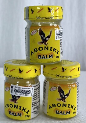 Original Aboniki Balm 25g x 3 for Arthritis,Asthma,Bronchitis,Rheumatism,Cold.