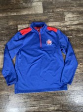 CHICAGO CUBS 1/4 Zip PULLOVER Men’s Large Clutch Fleece Lined Jacket MLB