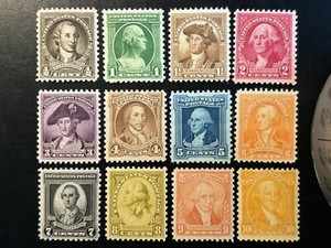 12 US #704-715 1932 Washington Bicentennial 1/2c-10c Set/12 MNH SEE IMAGES