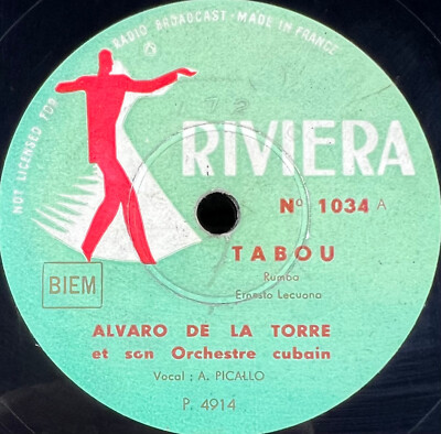 Alvaro de la Torre und sein kubanisches Orchester: Tabu 78 U/min RIVIERA 1034 (Rumba)