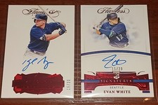 Flawless Ruby Signatures Mariners Rookie Auto Lot Kyle Seager/Evan White SP /20