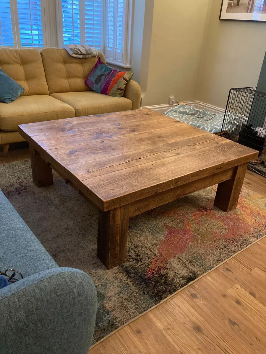 Big square 2024 wood coffee table
