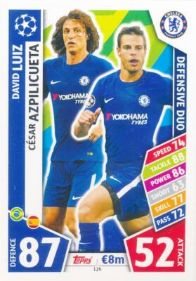 Match Attax Champions League 17/18 - 126 - David Luiz / Cesar Azpilicueta - Chel