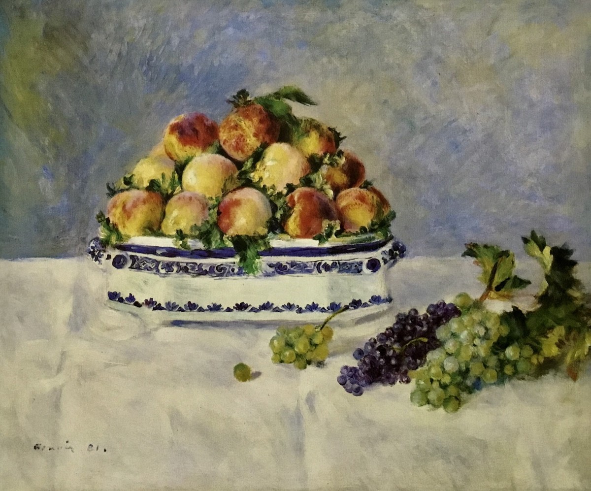 Pierre-Auguste Renoir Still Life with Peaches and Grapes Custom