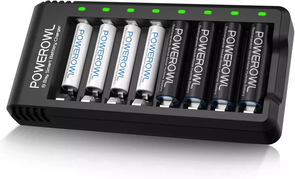 POWEROWL Rechargeable AA and AAA Batteries with Fast Charger, High Capacity NiMH-image