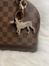 Bling Dog Keychain Bag Charm Purse Handbag Charm Puppy Rhinestones Black New