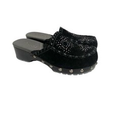 MUDD Vintage Y2K 90s Rosey Black Mule Clog Platform Chunky Slide Studded Shoe