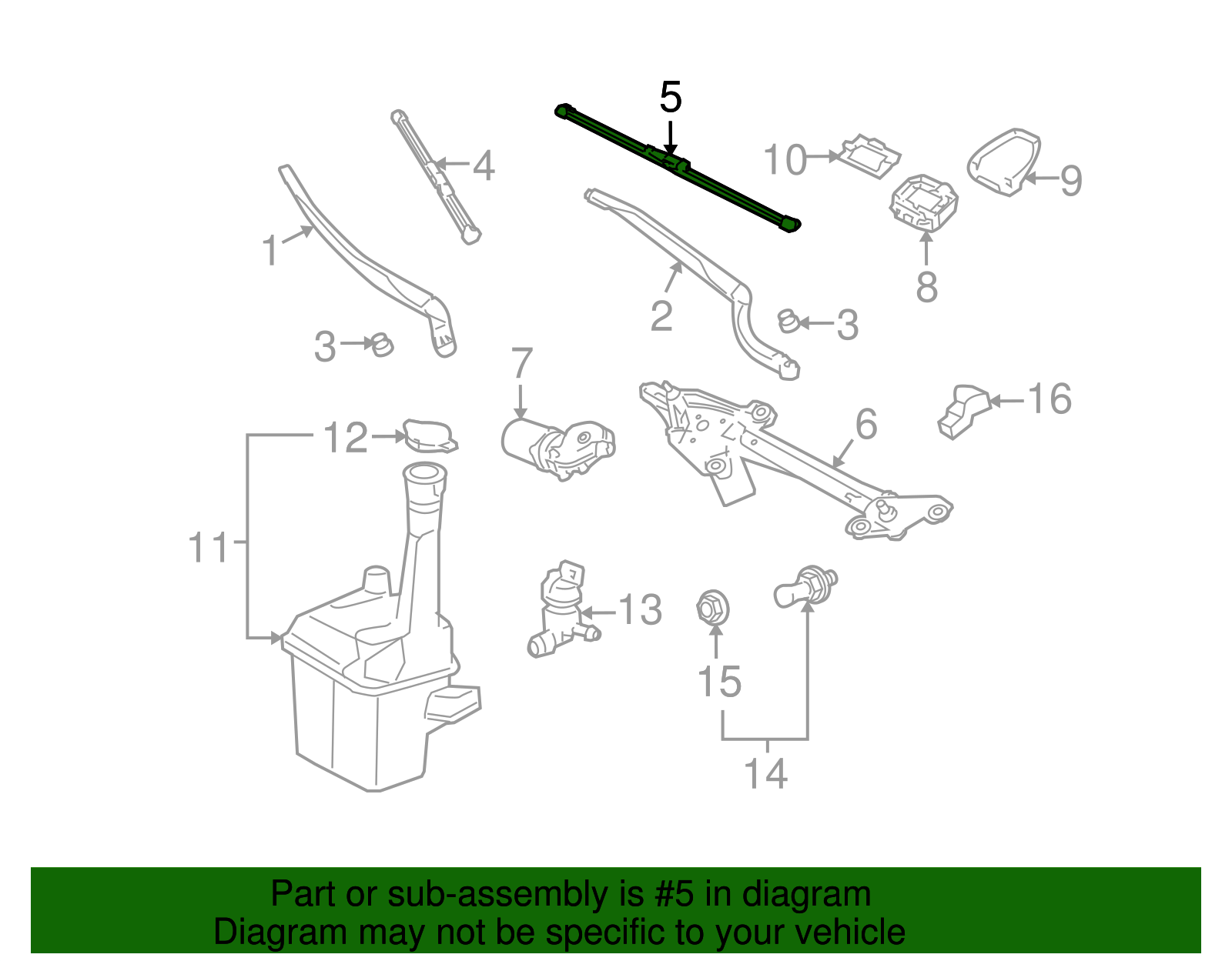 OEM Genuine Toyota Avalon Windshield Wiper Blade (Left Front) 85222