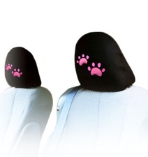 For Vw New Interchangeable Pink Paw Car Truck Suv Seat Headrest Cover Set