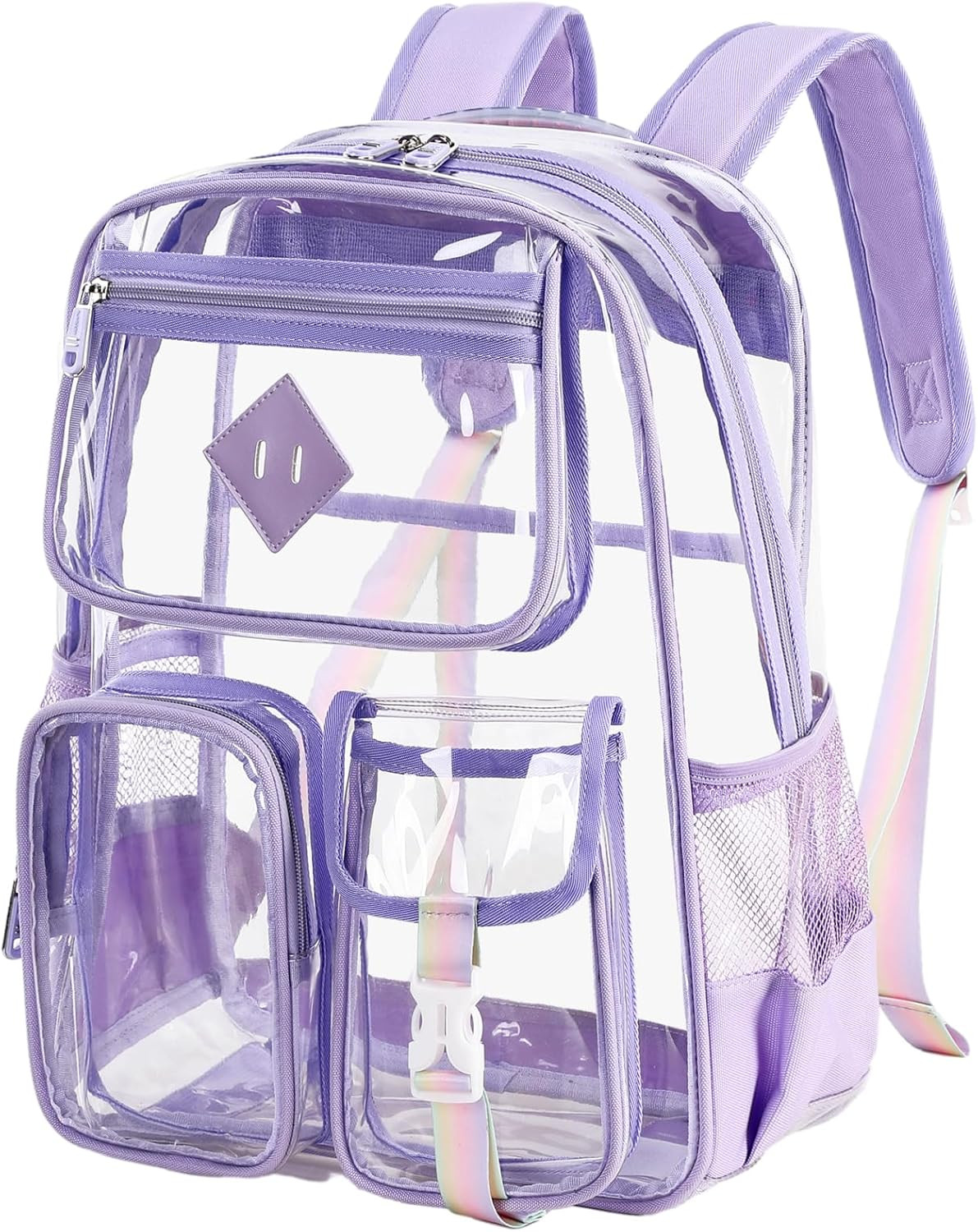 Clear Backpack for School Heavy Duty PVC Transparent Bag See through Bookbag for